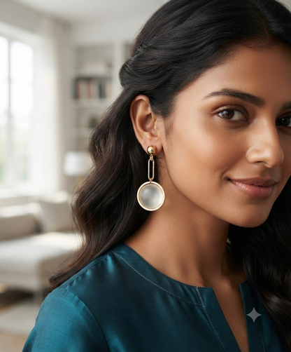 Golden Orbit Drop Earrings