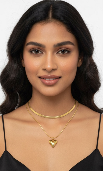 Double-Layered Love: Luxe Snake Chain Necklace