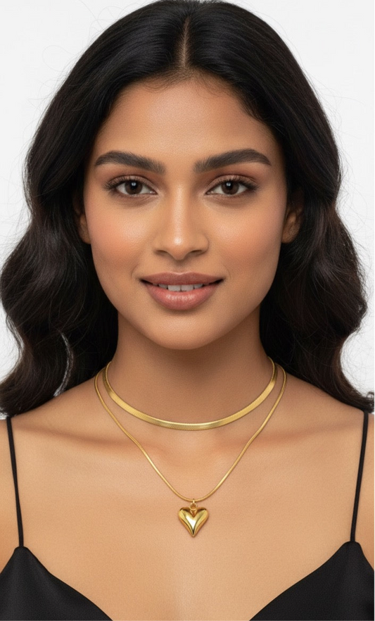 Double-Layered Love: Luxe Snake Chain Necklace