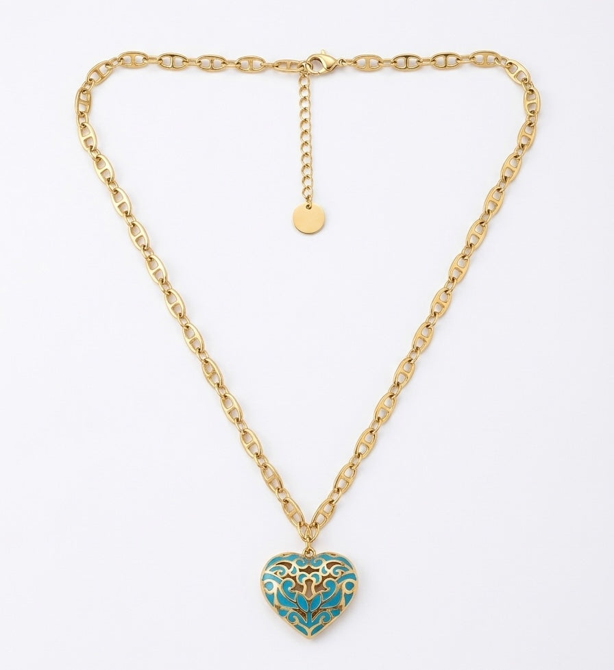 Cyberaqua Heart Necklace