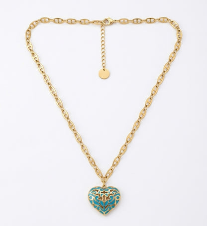 Cyberaqua Heart Necklace