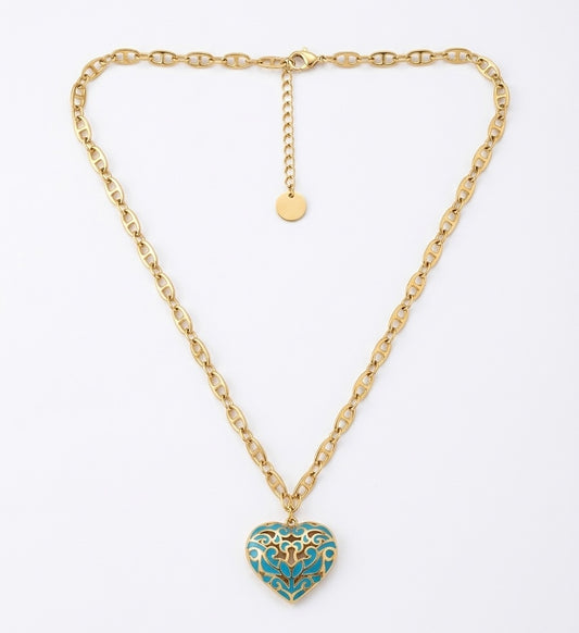 Cyberaqua Heart Necklace