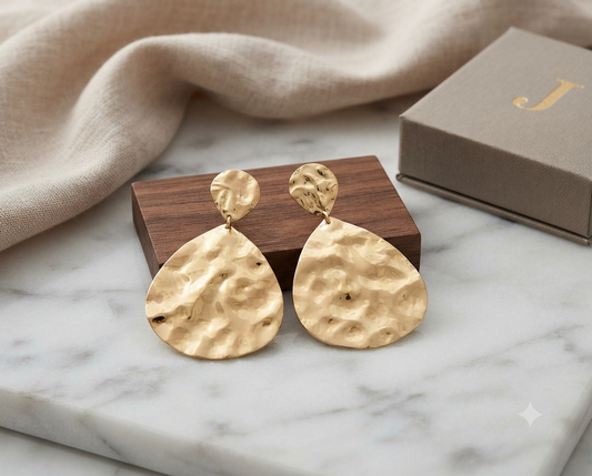 Aria Hammered Teardrop Earrings