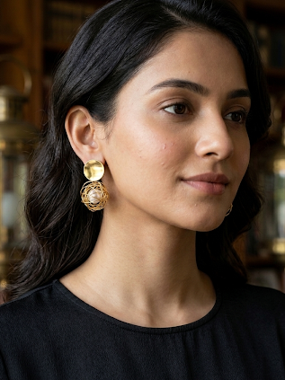 The Gilded Nest Drop earrings