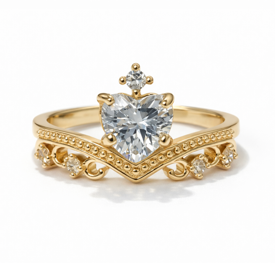 The Majesty Heart Crown Ring