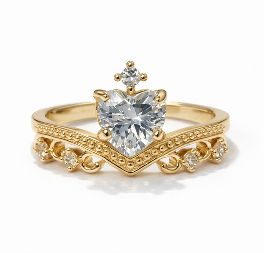 The Majesty Heart Crown Ring
