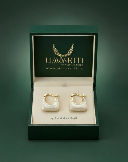 The Chic Handbag Marble Hoop Earrings