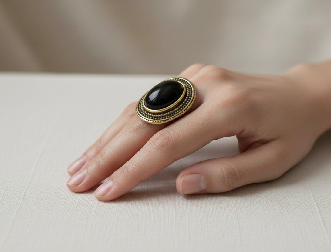 The Midnight Aura Cocktail Ring