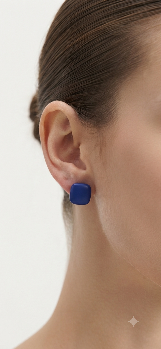 Azure Cushion Stud Earrings