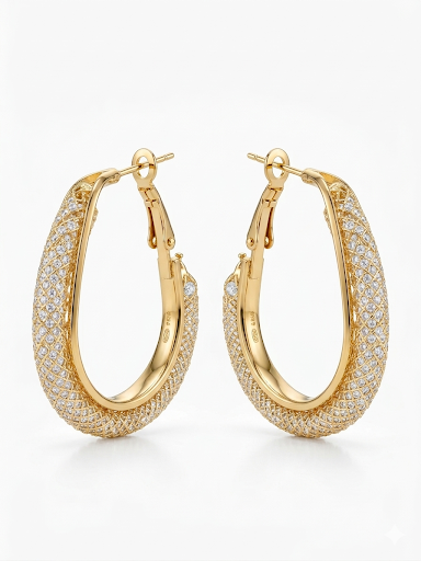 Bella Oval Hoops Earrings