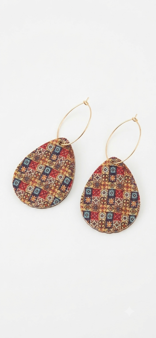 Bohemian Mosaic Teardrop Earrings
