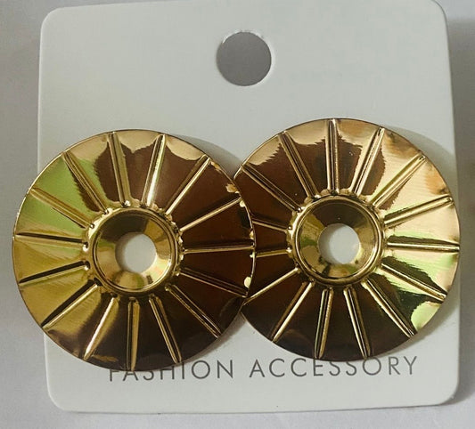 Golden Sunburst Statement Studs