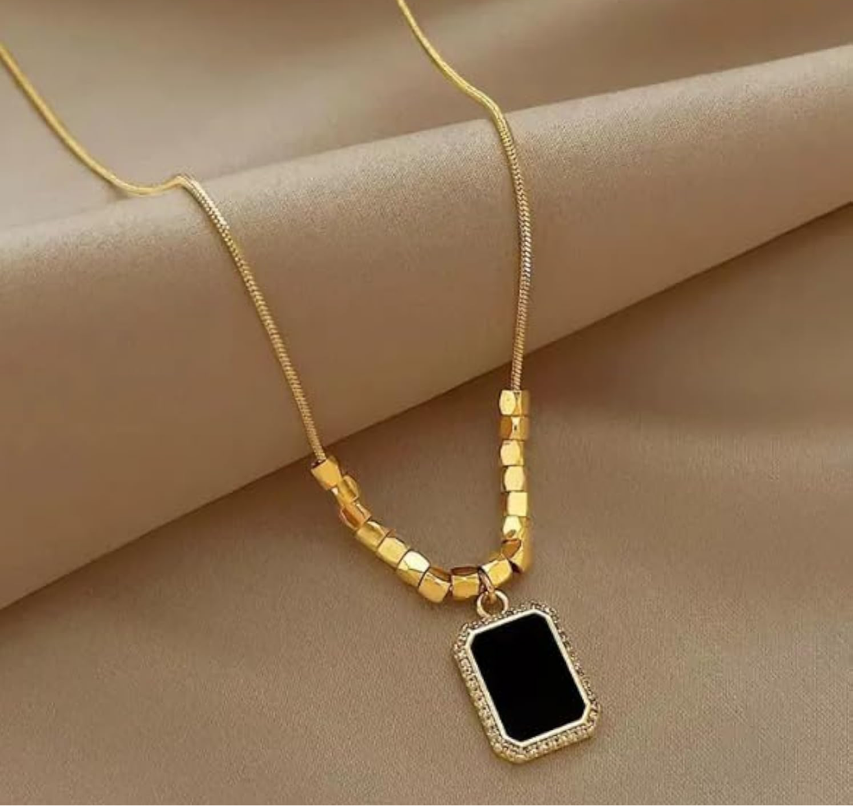 The Geo-Cube Black Statement Necklace