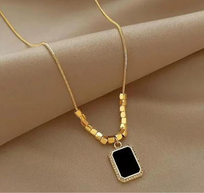 The Geo-Cube Black Statement Necklace