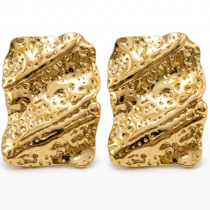 Hammered Square Studs Earrings