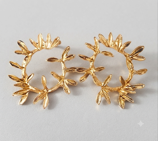 Sylvan Leaf Wreath Stud Earrings