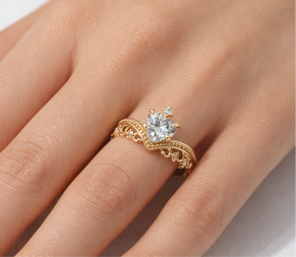 The Majesty Heart Crown Ring