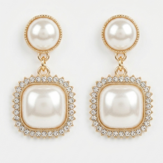 The Geo-Pearl Statement Drops Earrings