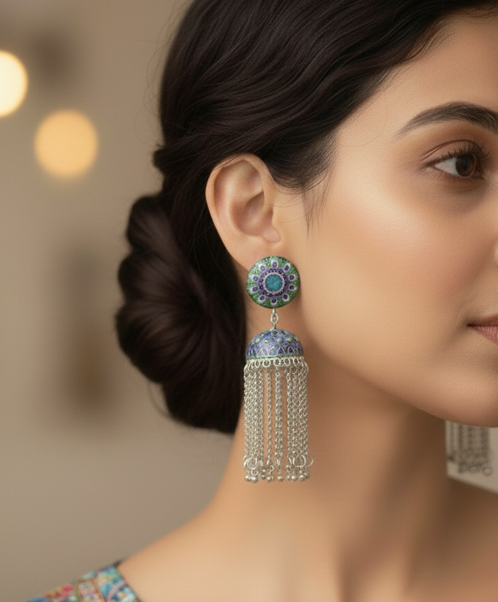 The Mor Jhumka Earrings