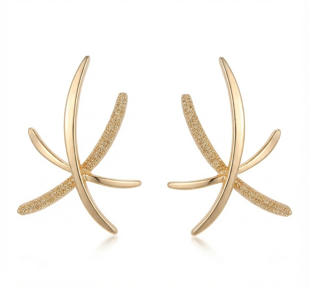 Nova Starburst Gold Earrings