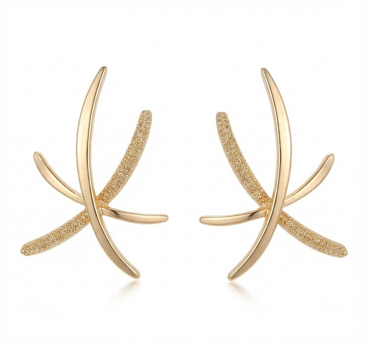 Nova Starburst Gold Earrings