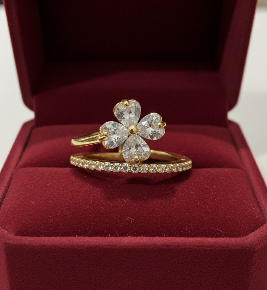 The Quad-hearts Crown Ring