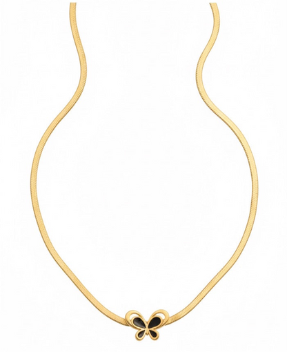 The 'Monarch' Golden Black Butterfly Necklace