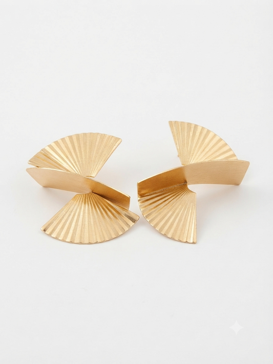 Seraphina Pleated Fan Stud Earrings