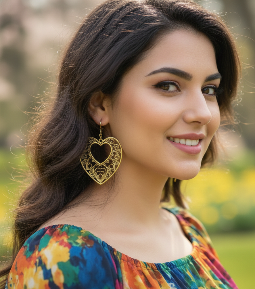 The Golden Soul Heart Earrings