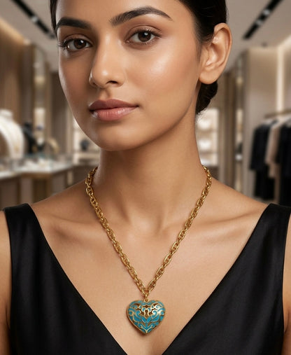 Cyberaqua Heart Necklace