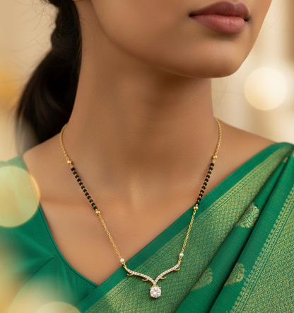 The Ethereal Solitaire Drop Mangalsutra