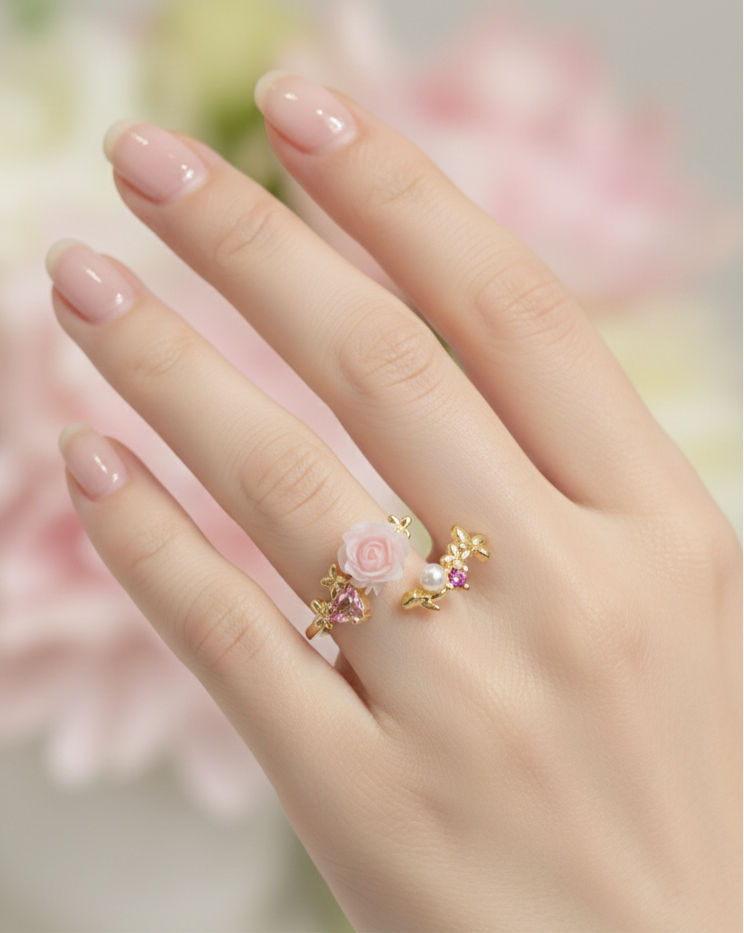The Pink Rose Petal Ring