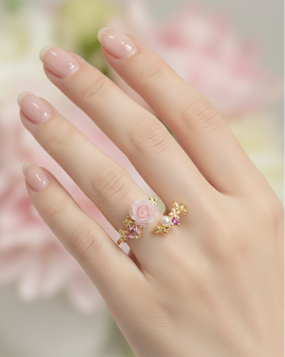 The Pink Rose Petal Ring
