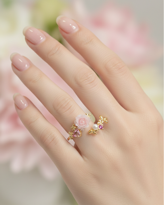 The Pink Rose Petal Ring
