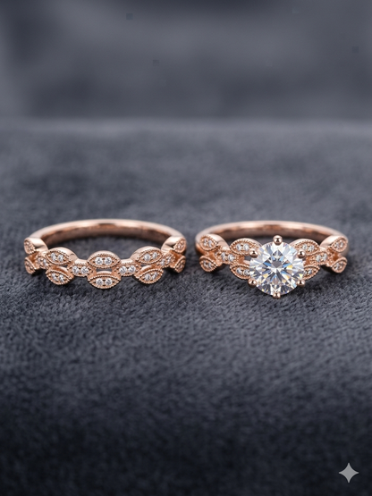 Blossom Solitaire Ring Set