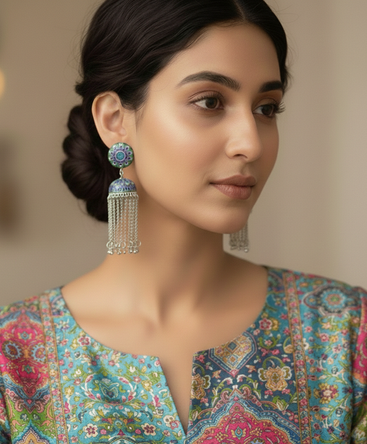 The Mor Jhumka Earrings