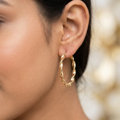 Twisted Glitter Hoop Earrings