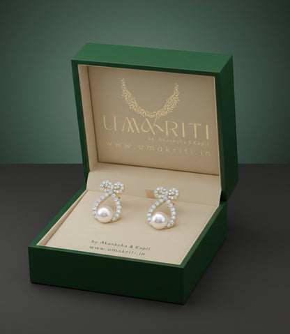 The Aurora Bow-Knot Pearl Drop Earrings
