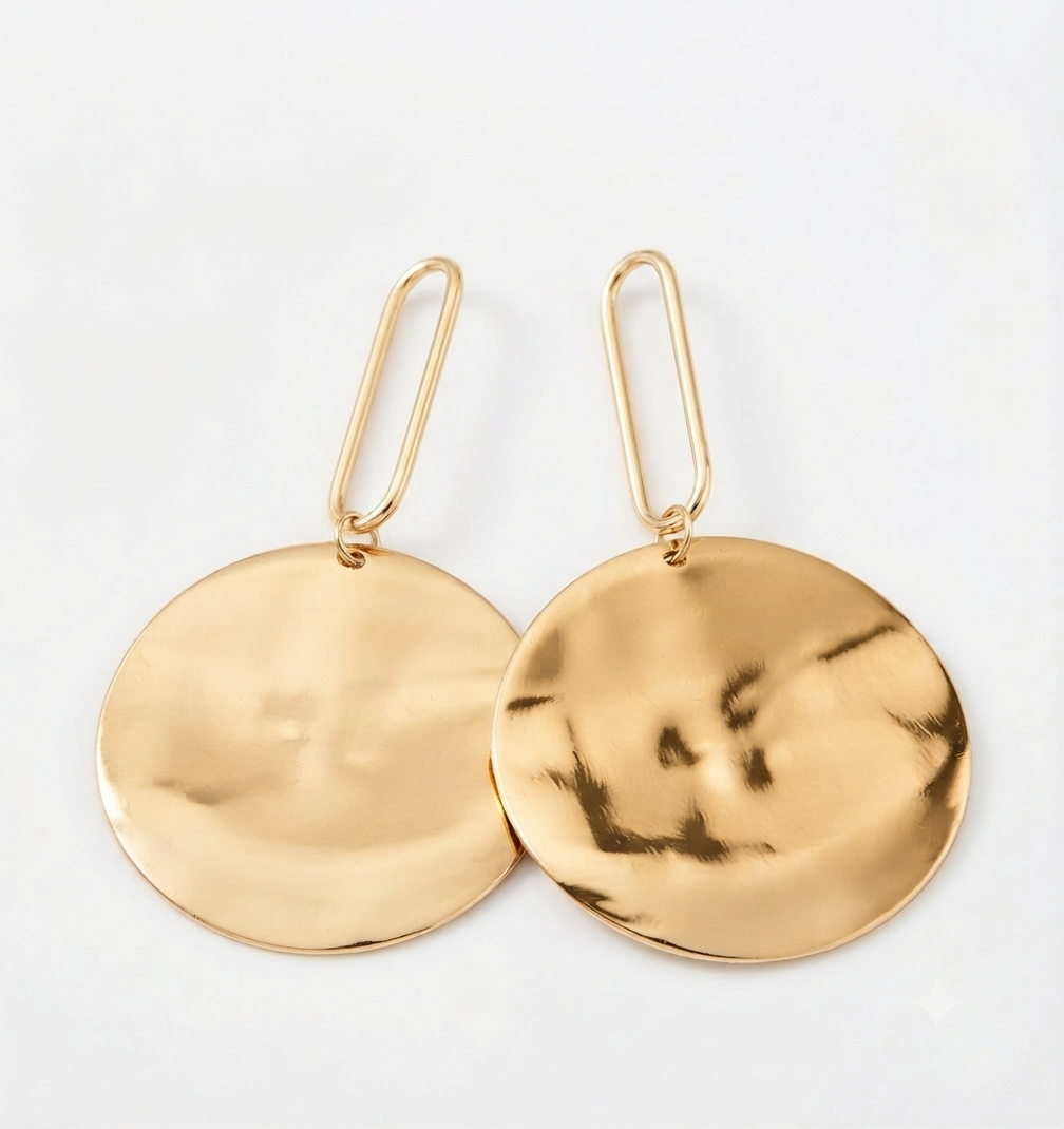 Aura Hammered Disc Earrings
