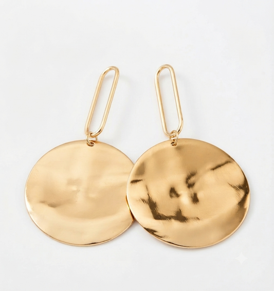 Aura Hammered Disc Earrings