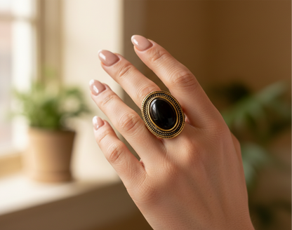 The Midnight Aura Cocktail Ring