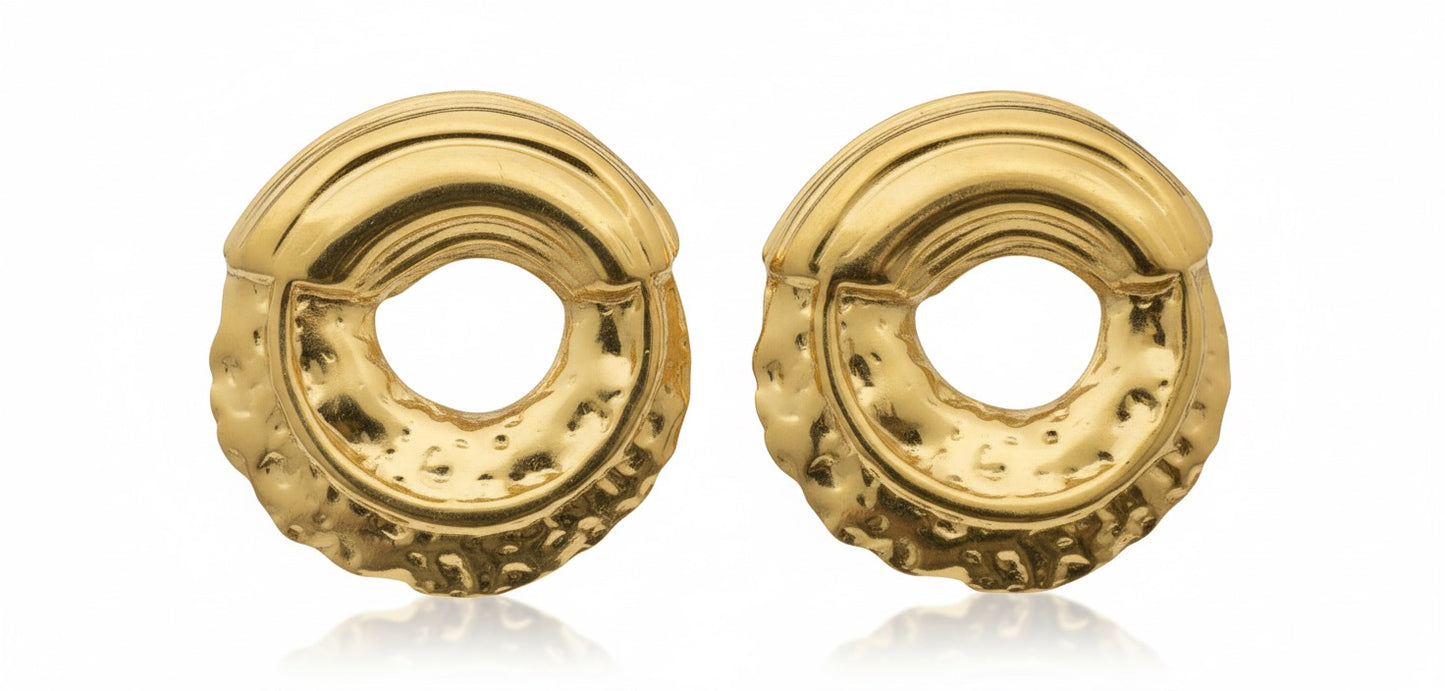 Golden Ripple Hoop Earrings