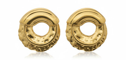 Golden Ripple Hoop Earrings