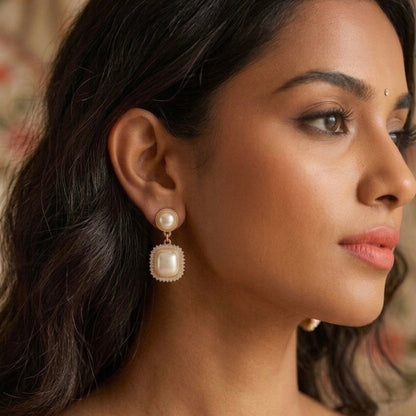 The Geo-Pearl Statement Drops Earrings