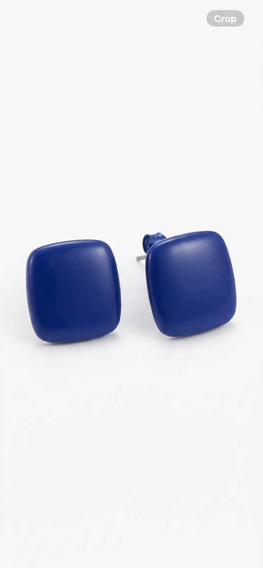 Azure Cushion Stud Earrings