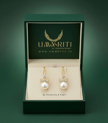 The Prima Donna Bow & Pearl Drop Earrings