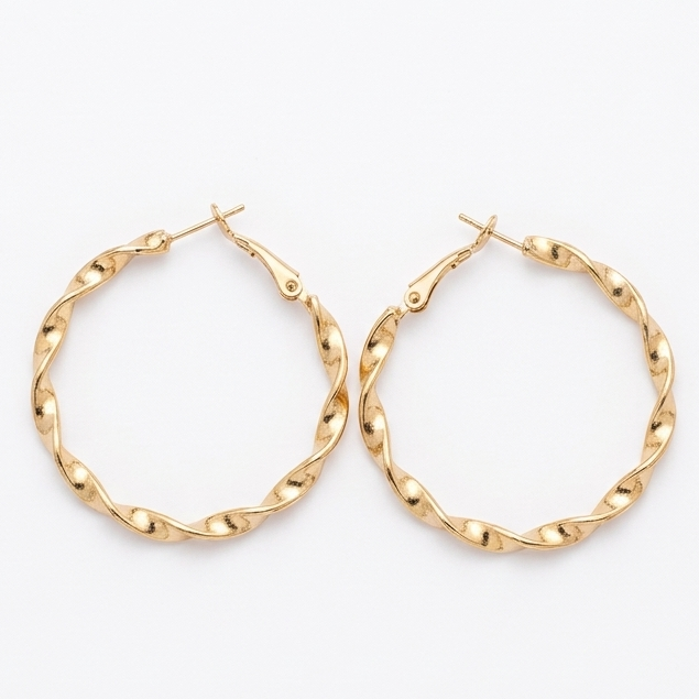 Twisted Glitter Hoop Earrings