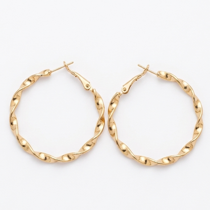 Twisted Glitter Hoop Earrings