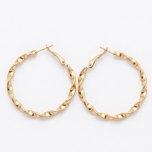 Twisted Glitter Hoop Earrings