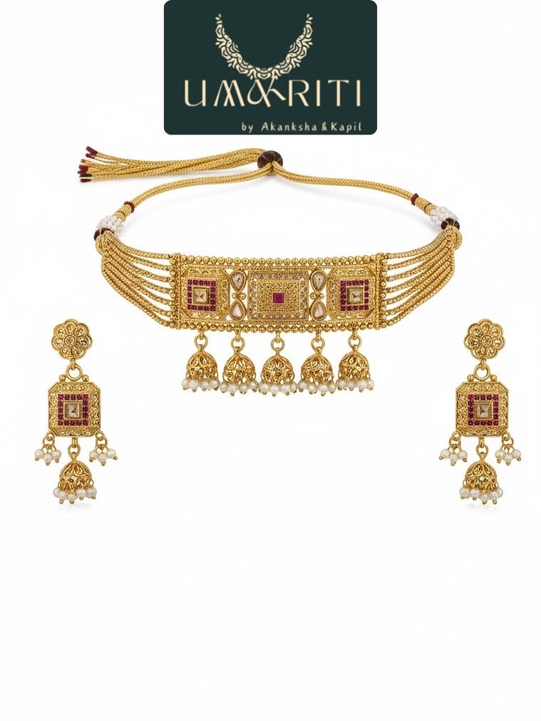 The 'Emerald Majesty' Kundan Choker Set